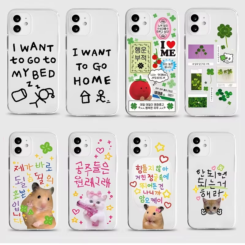 Phone Cases Cute Iphone 14 - Custodia per telefono coreana con quadrifoglio
