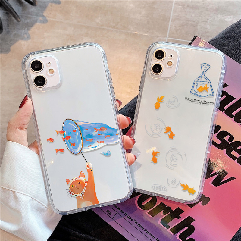Phone Cases For Iphone 16 - Custodia per telefono trasparente con pesci