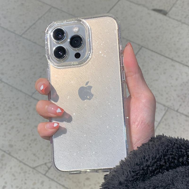 Glitter Shockproof Case - Custodia per telefono trasparente semplice glitter