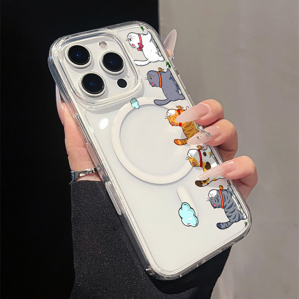 Phone Cases Cute Iphone 14 - Custodia Trasparente in Acrilico con Gatto