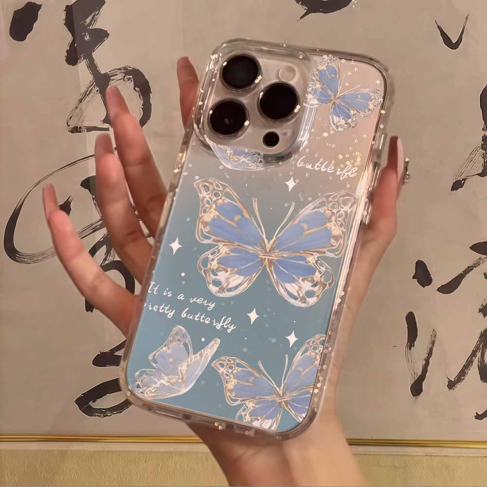 Glitter Shockproof Case - Custodia Morbida Antiurto di Lusso Blu