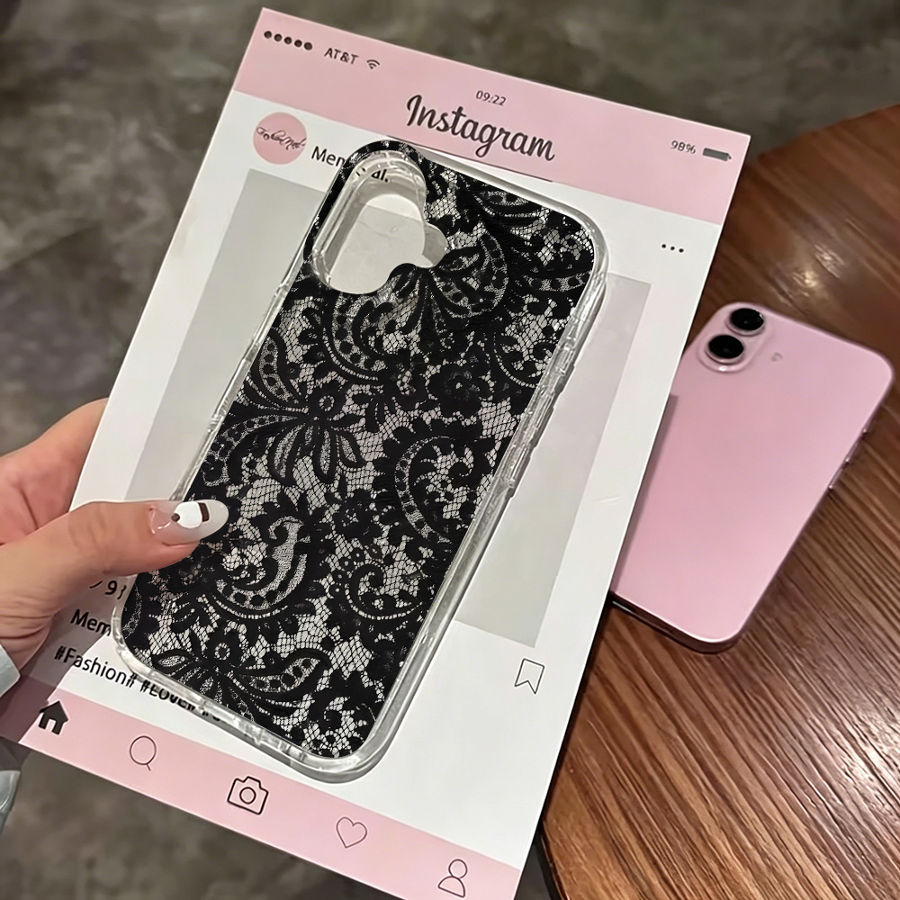 Glitter Shockproof Case - Custodia Trasparente INS con Fiori in